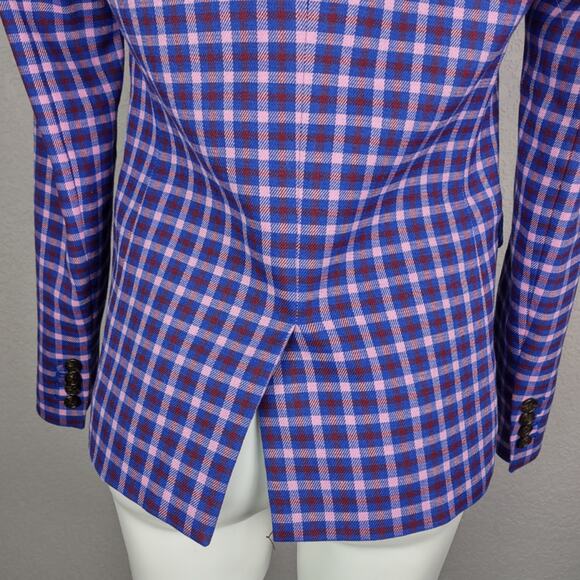J. Crew Regent Blazer in Mott Plaid Royal Petunia Size 4 purple, red blue pink - Picture 13 of 15